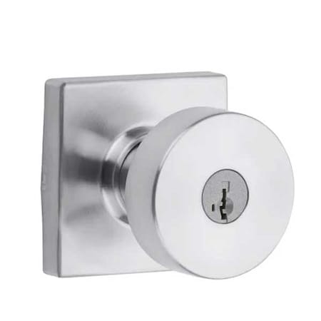 Kwikset Kwikset: Pismo Entry Door Knob with Square Rose / Polished Chrom / with SmartKey Technology KWS-740PSK-SQT-SMT-26